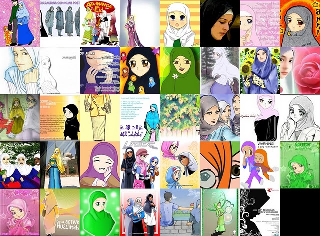 wallpaper muslimah kartun. wallpaper muslimah cartoon.